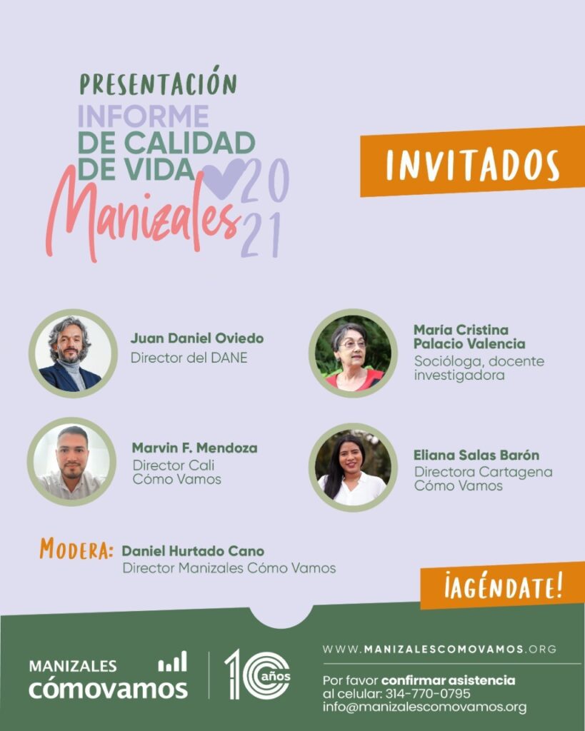 Evento Socialización del informe de calidad de vida de Manizales 2021